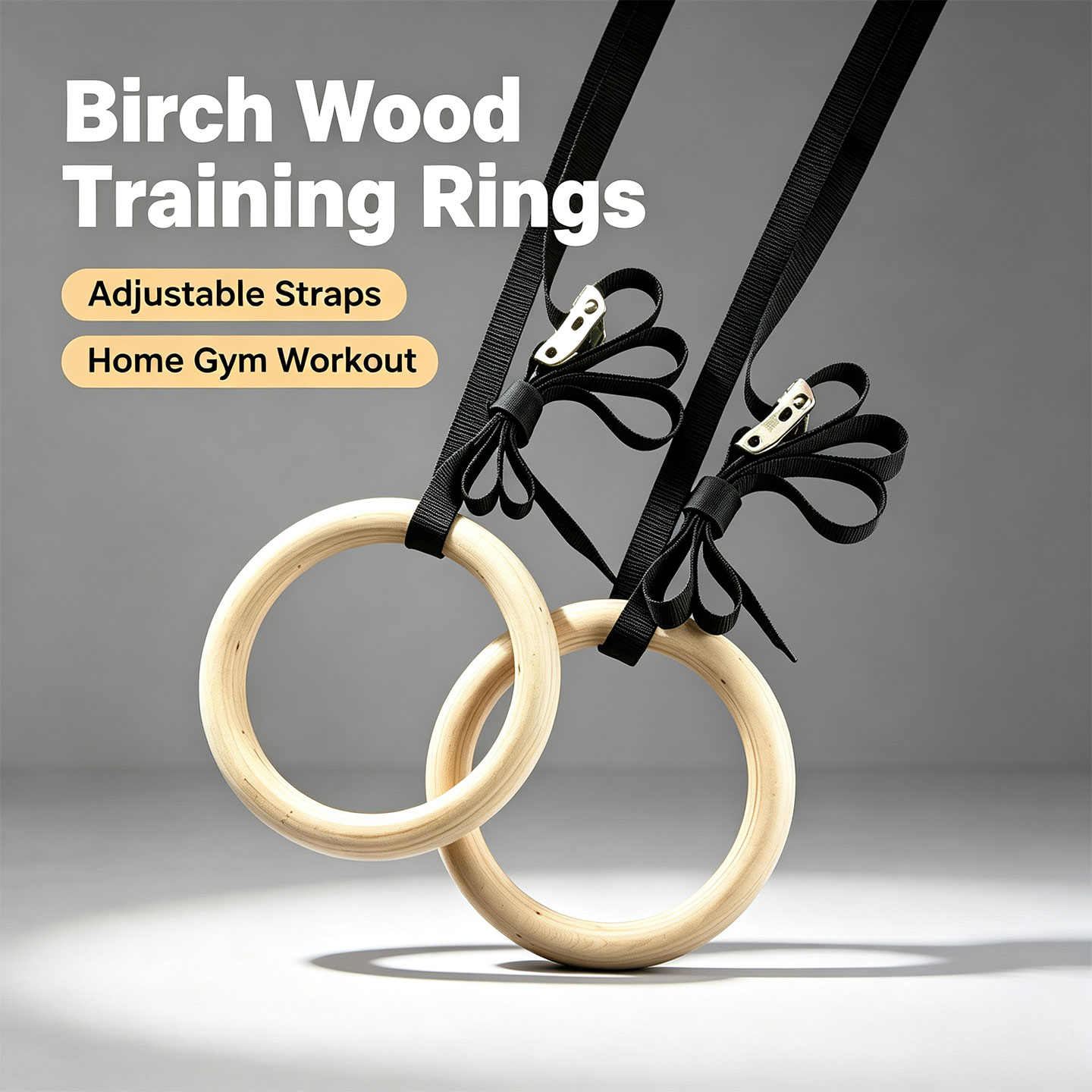 Gymnastic Ring Wood - حلقات الجمباز المصنوعة من خشب البتولا،