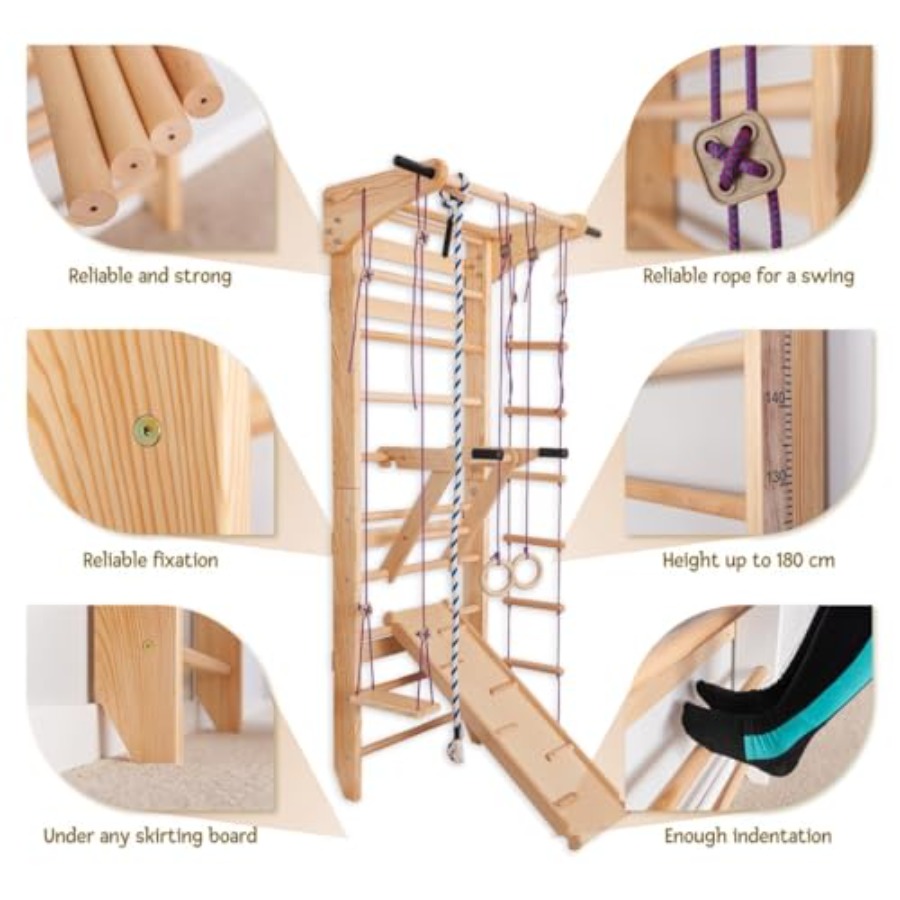 سلم سويدي للجدران للاستخدام ال - مراجعة Gymnastic Ring Wood وسعره