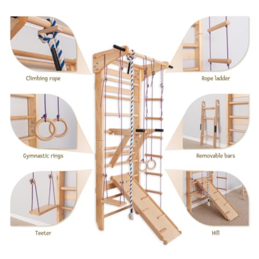 سلم سويدي للجدران للاستخدام ال - مراجعة Gymnastic Ring Wood وسعره